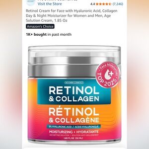 New in Plastic Moonrin Cosmetics Retinol & Collagen Face Cream